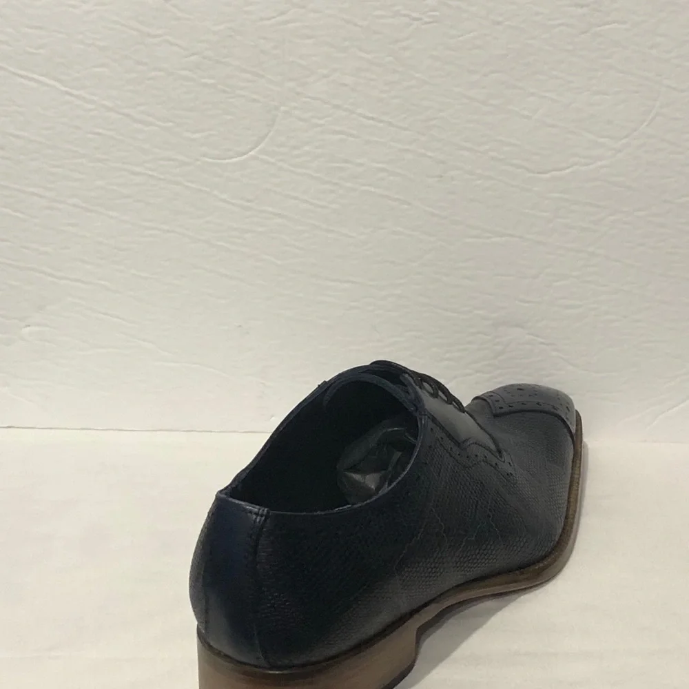 Duca shoes Italian leather navy point toe oxford